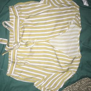 A crop top tie up shirt